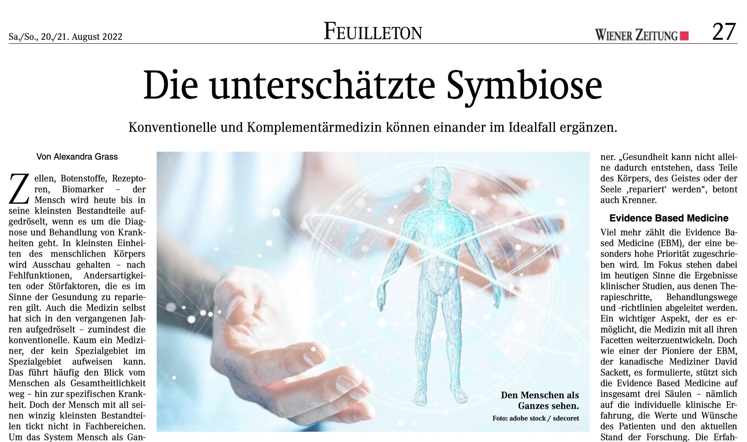 „Die unterschätzte Symbiose" in der Wiener Zeitung
