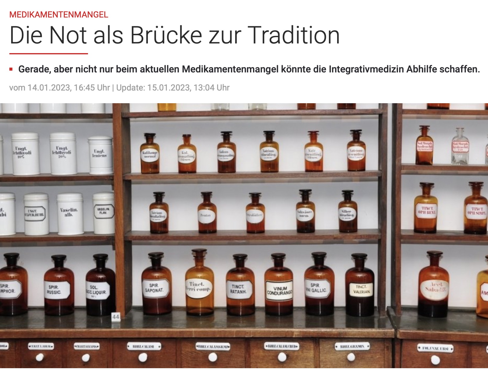 Die Not als Brücke zur Tradition