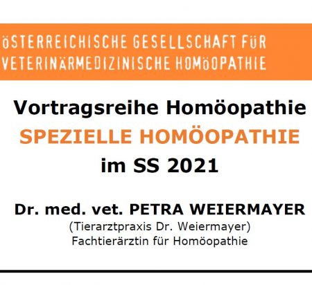 Reminder: Die Vortragsreihe „Spezielle Homöopathie“ für Student*innen und Tierärzt*innen startet am 10.März 2021!