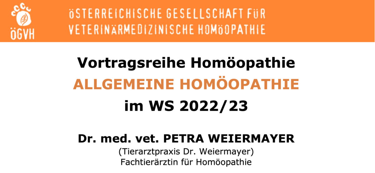 Die Vortragsreihe „Allgemeine Homöopathie” 2022/23